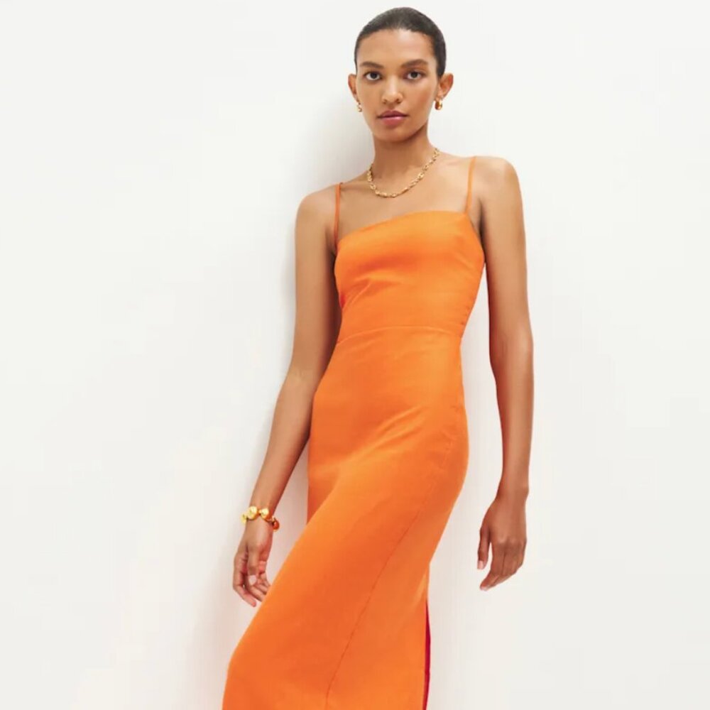 Reformation Frankie Linen Dress Citrus - Size 4